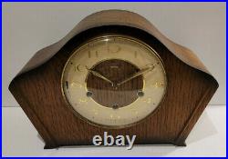 Antique 1930's Oak Art Deco Smiths Westminster Chiming Mantel Clock (Early 20th)