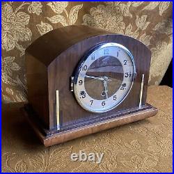 Antique 1930s Fully Working Westminster Chime Art Deco Napoleon Hat Mantle Clock