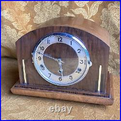 Antique 1930s Fully Working Westminster Chime Art Deco Napoleon Hat Mantle Clock