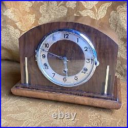 Antique 1930s Fully Working Westminster Chime Art Deco Napoleon Hat Mantle Clock