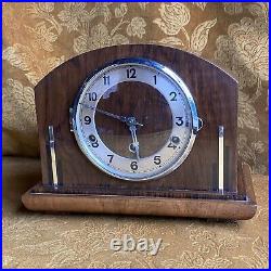 Antique 1930s Fully Working Westminster Chime Art Deco Napoleon Hat Mantle Clock