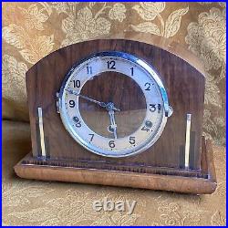 Antique 1930s Fully Working Westminster Chime Art Deco Napoleon Hat Mantle Clock