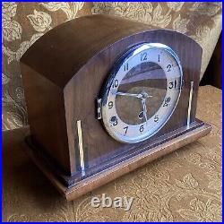 Antique 1930s Fully Working Westminster Chime Art Deco Napoleon Hat Mantle Clock