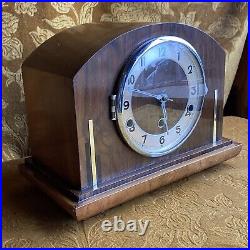 Antique 1930s Fully Working Westminster Chime Art Deco Napoleon Hat Mantle Clock