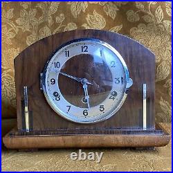 Antique 1930s Fully Working Westminster Chime Art Deco Napoleon Hat Mantle Clock