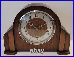 Antique 1930s Smiths Enfield Art Deco Westminster Chiming Mantel Clock + Silence