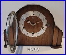 Antique 1930s Smiths Enfield Art Deco Westminster Chiming Mantel Clock + Silence