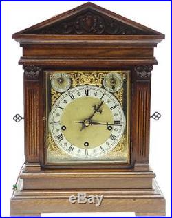 Antique 8 Day W&H Westminster Chime Bracket Clock on Musical Gongs Mantel Clock