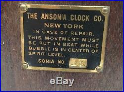 Antique Ansonia Westminster 8 Day Chime Victorian Mantel Clock Running