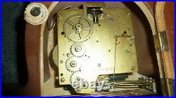 Antique Art Deco Mauthe Mantle Clock Westminster Chime Works with Key & Paperwork