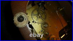 Antique Art Deco Mauthe Mantle Clock Westminster Chime Works with Key & Paperwork