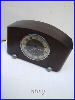 Antique Art Deco Vintage Mantle Clock Walnut Westminster Chimes Work 30's Gift