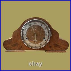 Antique Bentima Perivale Art Deco Oak Walnut Cased Westminster Chiming Clock