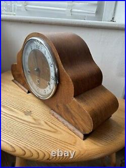 Antique Bentima Perivale Art Deco Oak Walnut Cased Westminster Chiming Clock