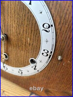 Antique Bentima Perivale Art Deco Oak Walnut Cased Westminster Chiming Clock