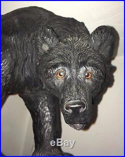 Antique Black Forest Carved Bears Floor Clock Kloster Gong Westminster Chimes