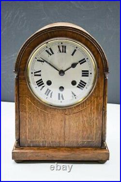 Antique C. 1910 Large Oak Cased Westminster Chiming Mantel/ Bracket Clock