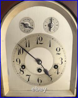 Antique C 1920s Junghans Mantle / CHIME Clock RUNS GOOD SEE VIDEO