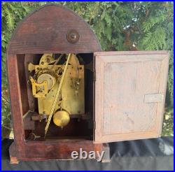 Antique C 1920s Junghans Mantle / CHIME Clock RUNS GOOD SEE VIDEO