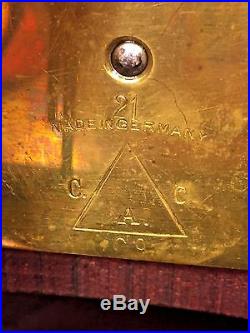 Antique CAC Bracket Clock Brass Movement Westminster Chimes Runs Nice Wood Case