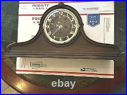 Antique Chiming German Foreign Westminster Mantel Clock HUMP BACK TAMBOUR