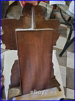 Antique E. Ingraham Wood Mantel Clock shelf with key