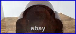 Antique England Mantel Clock Westminster Chime In Walnut Wood. Runs Great