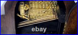 Antique England Mantel Clock Westminster Chime In Walnut Wood. Runs Great