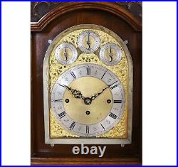 Antique England Triple Fusee 8 Bells 5 Gongs Mantel Clock with The Table