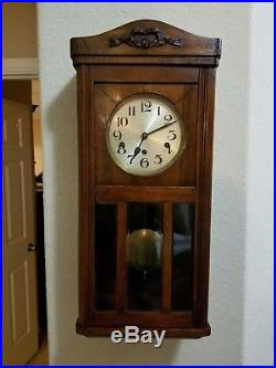 Antique Fontenoy Westminster Chime Wall Clock made in France Mantel Shelf