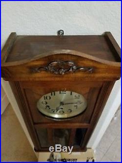 Antique Fontenoy Westminster Chime Wall Clock made in France Mantel Shelf