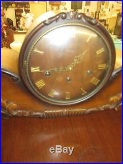 Antique Franz Hermle Westminster Chime Queensway Style Mantle Clock
