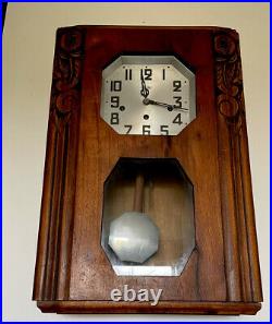 Antique French Art Deco Regulator Wall Clock With Westminster Chimes