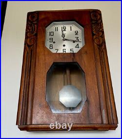 Antique French Art Deco Regulator Wall Clock With Westminster Chimes