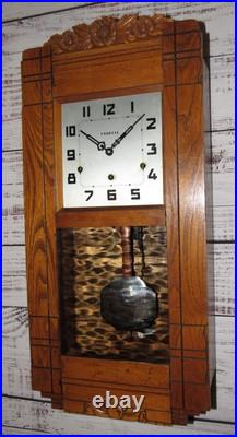 Antique French Vedette Quarter Hour Veritable Westminster Chime Wall Clock 8-day
