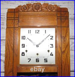 Antique French Vedette Quarter Hour Veritable Westminster Chime Wall Clock 8-day