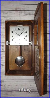 Antique French Vedette Quarter Hour Veritable Westminster Chime Wall Clock 8-day