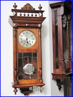 Antique French Wooden Wall Clock with Westminster Chime