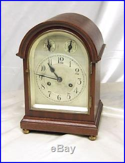 Antique GUSTAV BECKER Mahogany Westminster Chime Mantel Clock