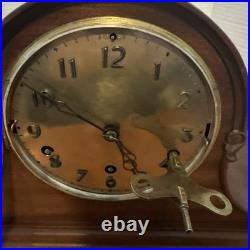 Antique German 2 Melody Trinity & Westminster Chime Mantel Clock 8-Day See Photo