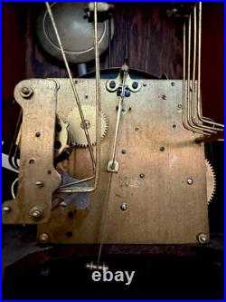 Antique German Box Regulator Wall Clock, Westminster Quarter Strike Chimes