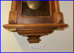 Antique German Box Regulator Wall Clock, Westminster Quarter Strike Chimes