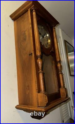 Antique German Box Regulator Wall Clock, Westminster Quarter Strike Chimes