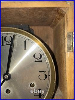 Antique German Box Regulator Wall Clock, Westminster Quarter Strike Chimes