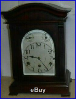 Antique German Cac Westminster Chime Mahogany Bracket Clock Working