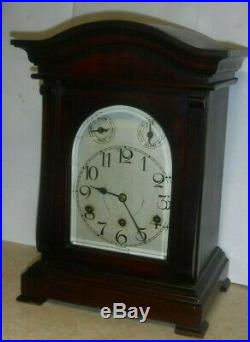 Antique German Cac Westminster Chime Mahogany Bracket Clock Working