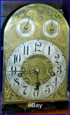 Antique German H. H. Peerless Westminster Chime Mahogany Bracket Clock Working