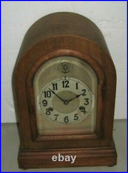 Antique German Hac Quarter-hour Westminster Chime Bracket Clock Roundtop Working