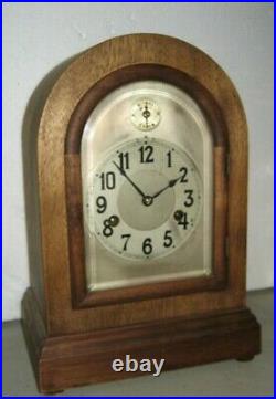 Antique German Hac Quarter-hour Westminster Chime Bracket Clock Roundtop Working