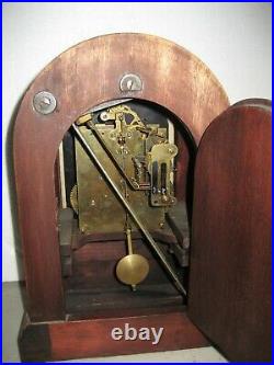 Antique German Hac Quarter-hour Westminster Chime Bracket Clock Roundtop Working